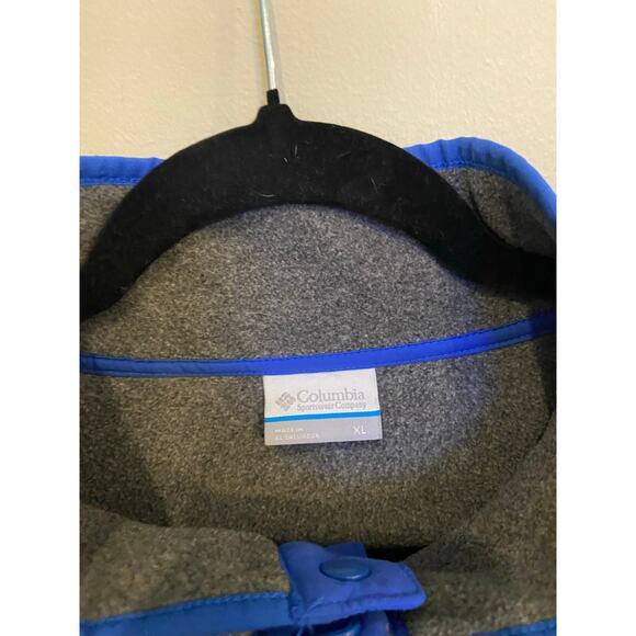 Mens XL Grey Columbia PFG Fleece Quarter Button EUC - Picture 5 of 6